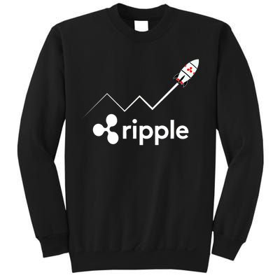 Ripple XRP To the Moon Crypto Rocket Chart Sweatshirt