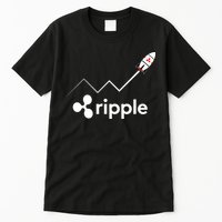 Ripple XRP To the Moon Crypto Rocket Chart Tall T-Shirt