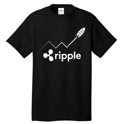 Ripple XRP To the Moon Crypto Rocket Chart Tall T-Shirt