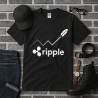Ripple XRP To the Moon Crypto Rocket Chart Tall T-Shirt