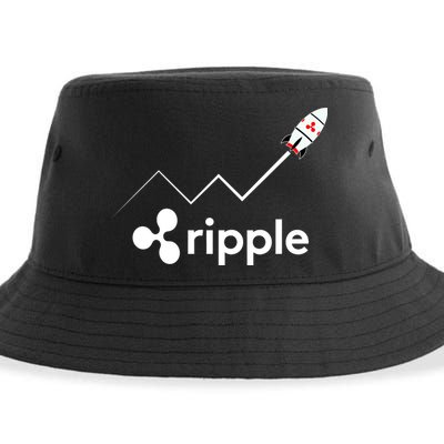 Ripple XRP To the Moon Crypto Rocket Chart Sustainable Bucket Hat