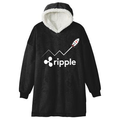 Ripple XRP To the Moon Crypto Rocket Chart Hooded Wearable Blanket