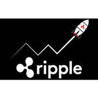 Ripple XRP To the Moon Crypto Rocket Chart Bumper Sticker