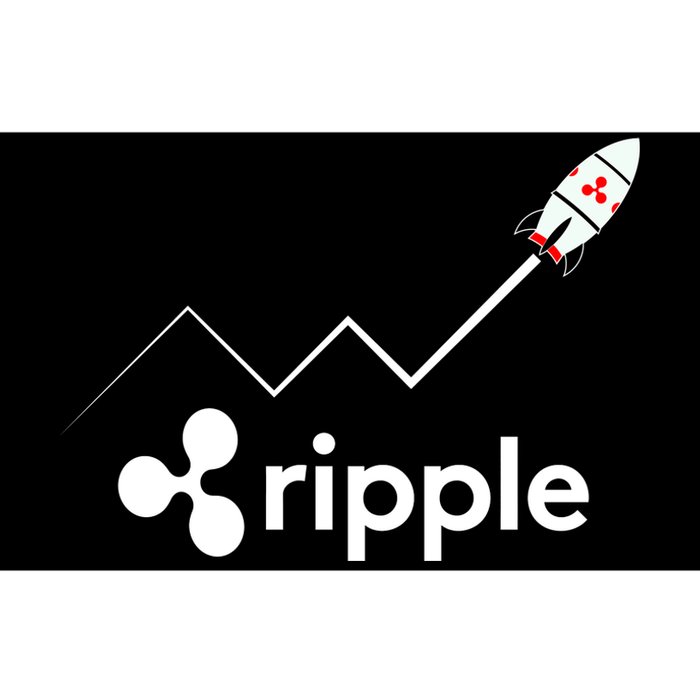 Ripple XRP To the Moon Crypto Rocket Chart Bumper Sticker