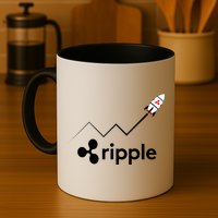 Ripple XRP To the Moon Crypto Rocket Chart Mug
