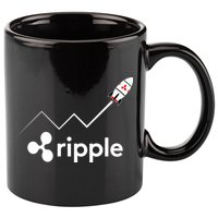 Ripple XRP To the Moon Crypto Rocket Chart 11oz C Handle Ceramic Mug