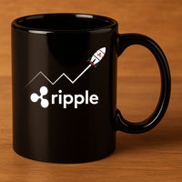 Ripple XRP To the Moon Crypto Rocket Chart 11oz C Handle Ceramic Mug
