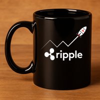 Ripple XRP To the Moon Crypto Rocket Chart 11oz C Handle Ceramic Mug