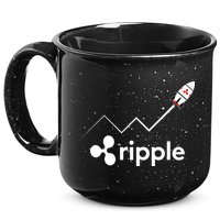Ripple XRP To the Moon Crypto Rocket Chart 15oz Campfire Ceramic Mug