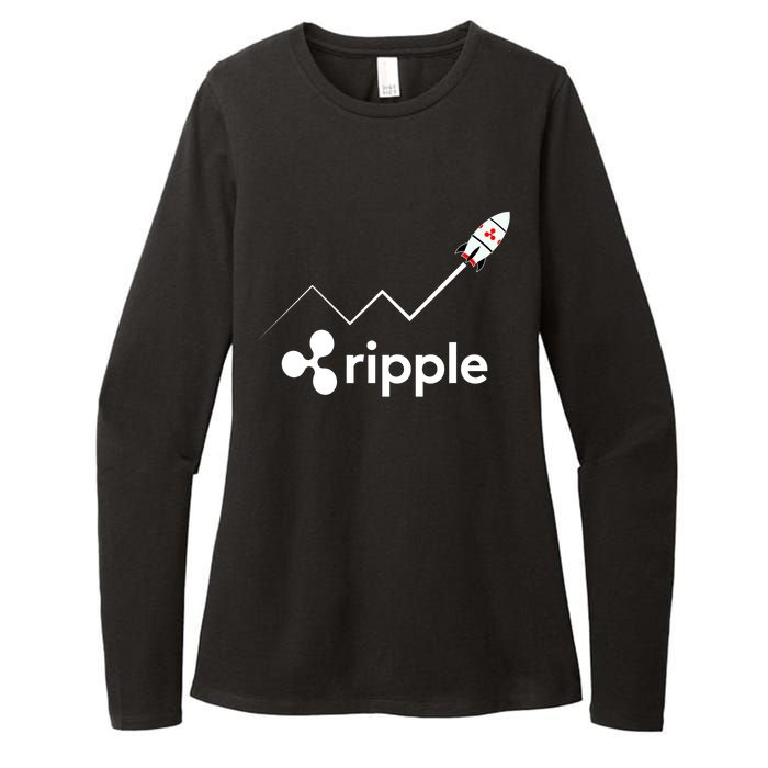 Ripple XRP To the Moon Crypto Rocket Chart Womens CVC Long Sleeve Shirt