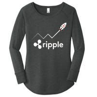 Ripple XRP To the Moon Crypto Rocket Chart Women's Perfect Tri Tunic Long Sleeve Shirt