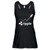 Ripple XRP To the Moon Crypto Rocket Chart Ladies Essential Flowy Tank