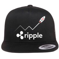 Ripple XRP To the Moon Crypto Rocket Chart Flat Bill Trucker Hat