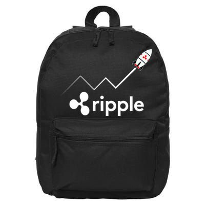 Ripple XRP To the Moon Crypto Rocket Chart 16 in Basic Backpack