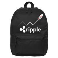 Ripple XRP To the Moon Crypto Rocket Chart 16 in Basic Backpack