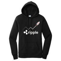 Ripple XRP To the Moon Crypto Rocket Chart Women's Pullover Hoodie