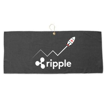 Ripple XRP To the Moon Crypto Rocket Chart Large Microfiber Waffle Golf Towel