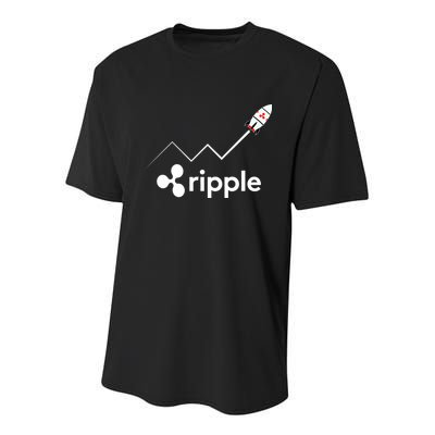 Ripple XRP To the Moon Crypto Rocket Chart Youth Performance Sprint T-Shirt