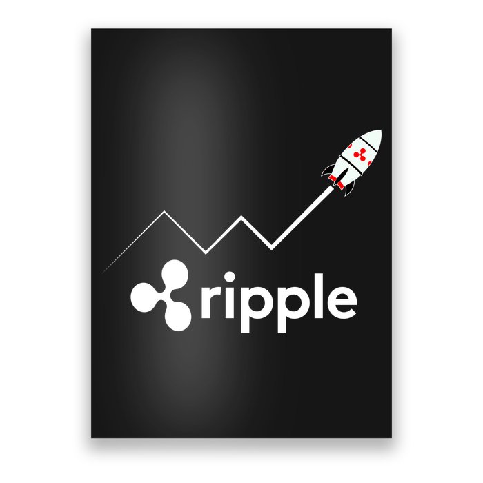 Ripple XRP To the Moon Crypto Rocket Chart Poster
