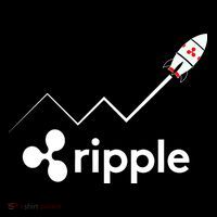 Ripple XRP To the Moon Crypto Rocket Chart Sustainable Knit Beanie