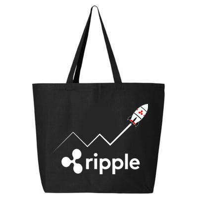Ripple XRP To the Moon Crypto Rocket Chart 25L Jumbo Tote