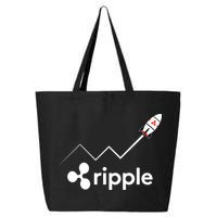 Ripple XRP To the Moon Crypto Rocket Chart 25L Jumbo Tote