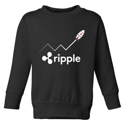 Ripple XRP To the Moon Crypto Rocket Chart Toddler Sweatshirt