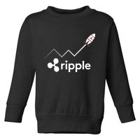 Ripple XRP To the Moon Crypto Rocket Chart Toddler Sweatshirt