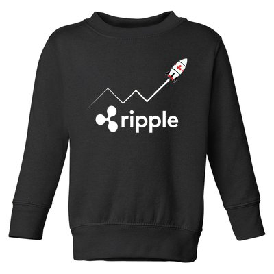 Ripple XRP To the Moon Crypto Rocket Chart Toddler Sweatshirt