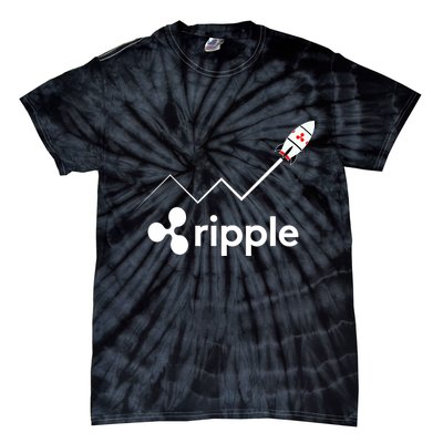 Ripple XRP To the Moon Crypto Rocket Chart Tie-Dye T-Shirt