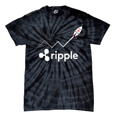 Ripple XRP To the Moon Crypto Rocket Chart Tie-Dye T-Shirt