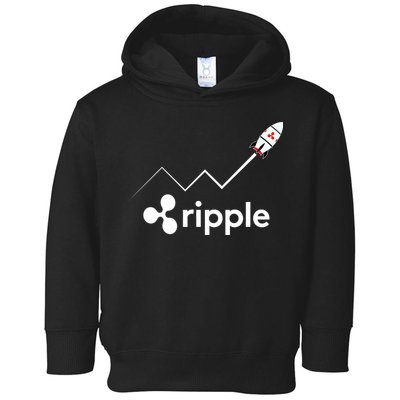 Ripple XRP To the Moon Crypto Rocket Chart Toddler Hoodie