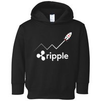 Ripple XRP To the Moon Crypto Rocket Chart Toddler Hoodie