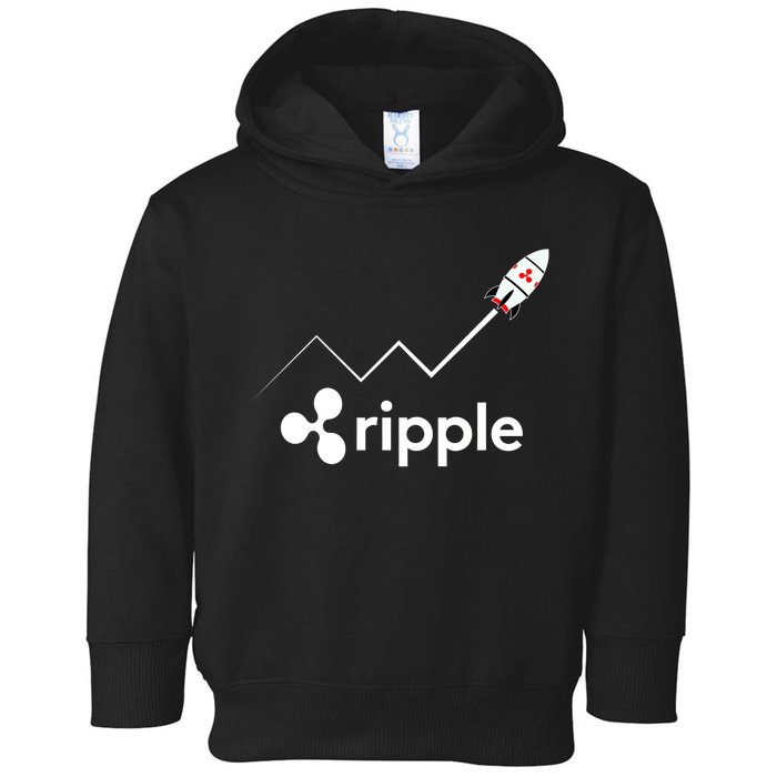 Ripple XRP To the Moon Crypto Rocket Chart Toddler Hoodie