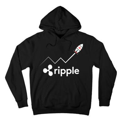 Ripple XRP To the Moon Crypto Rocket Chart Tall Hoodie