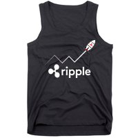 Ripple XRP To the Moon Crypto Rocket Chart Tank Top
