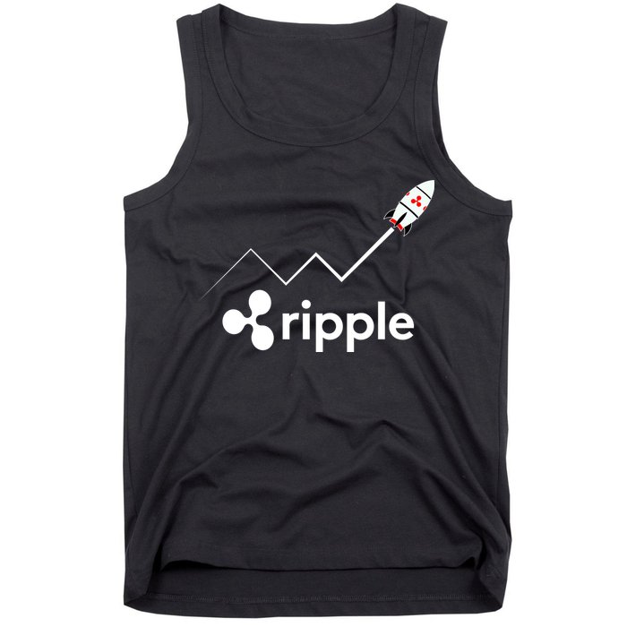Ripple XRP To the Moon Crypto Rocket Chart Tank Top