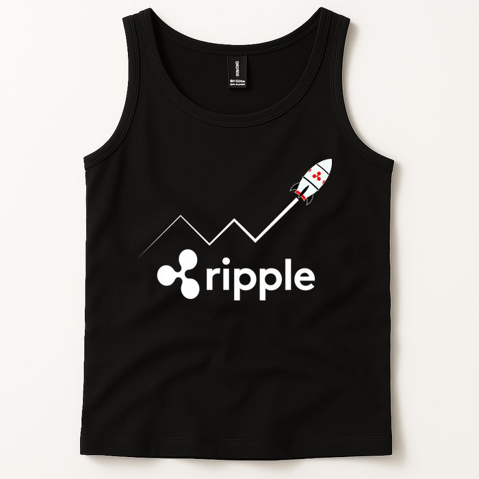 Ripple XRP To the Moon Crypto Rocket Chart Tank Top