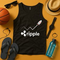 Ripple XRP To the Moon Crypto Rocket Chart Tank Top