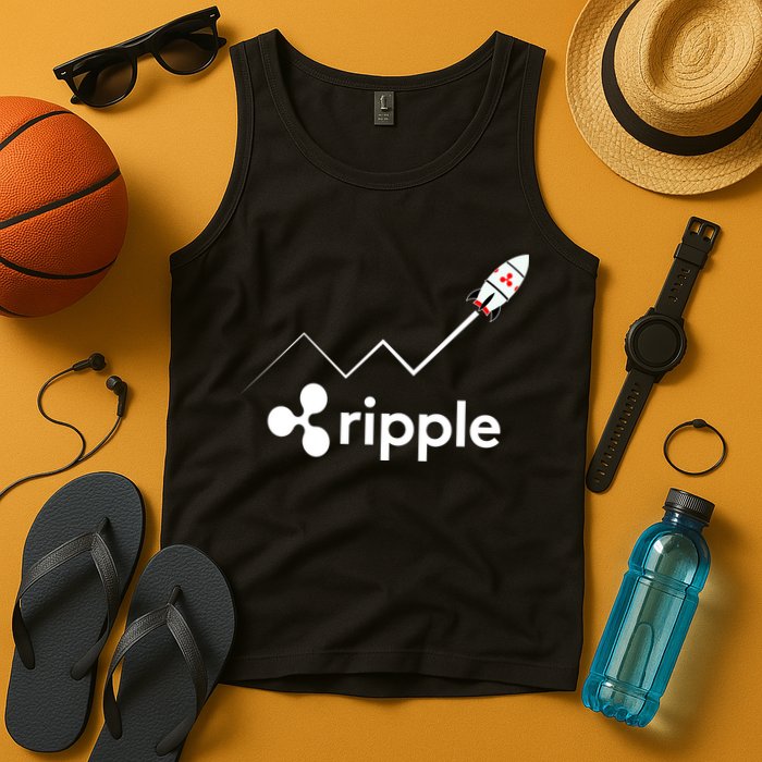 Ripple XRP To the Moon Crypto Rocket Chart Tank Top