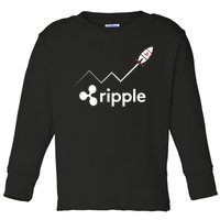 Ripple XRP To the Moon Crypto Rocket Chart Toddler Long Sleeve Shirt