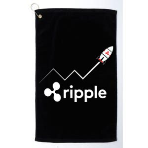 Ripple XRP To the Moon Crypto Rocket Chart Platinum Collection Golf Towel