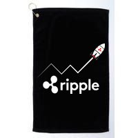 Ripple XRP To the Moon Crypto Rocket Chart Golf Towel