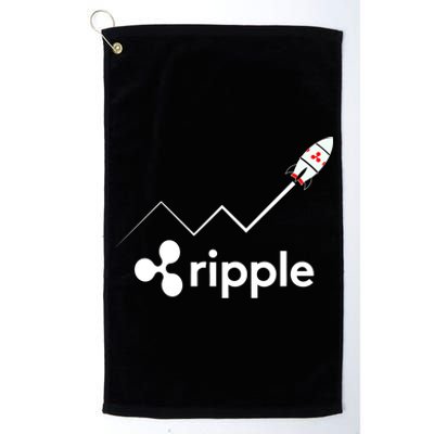 Ripple XRP To the Moon Crypto Rocket Chart Platinum Collection Golf Towel