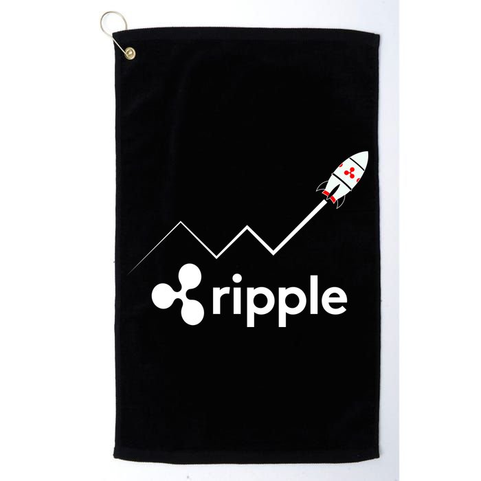 Ripple XRP To the Moon Crypto Rocket Chart Golf Towel