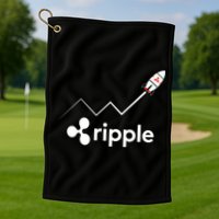 Ripple XRP To the Moon Crypto Rocket Chart Golf Towel