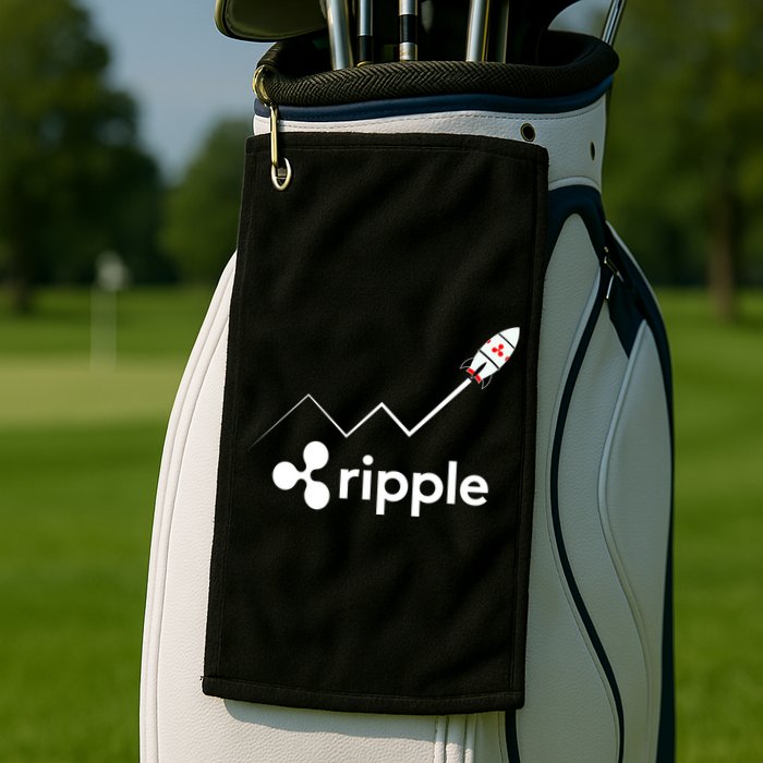 Ripple XRP To the Moon Crypto Rocket Chart Golf Towel