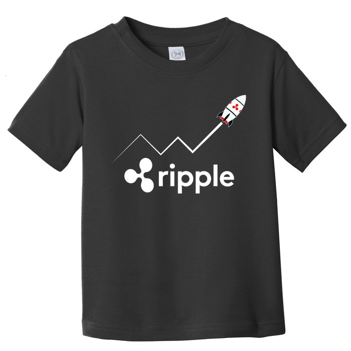 Ripple XRP To the Moon Crypto Rocket Chart Toddler T-Shirt