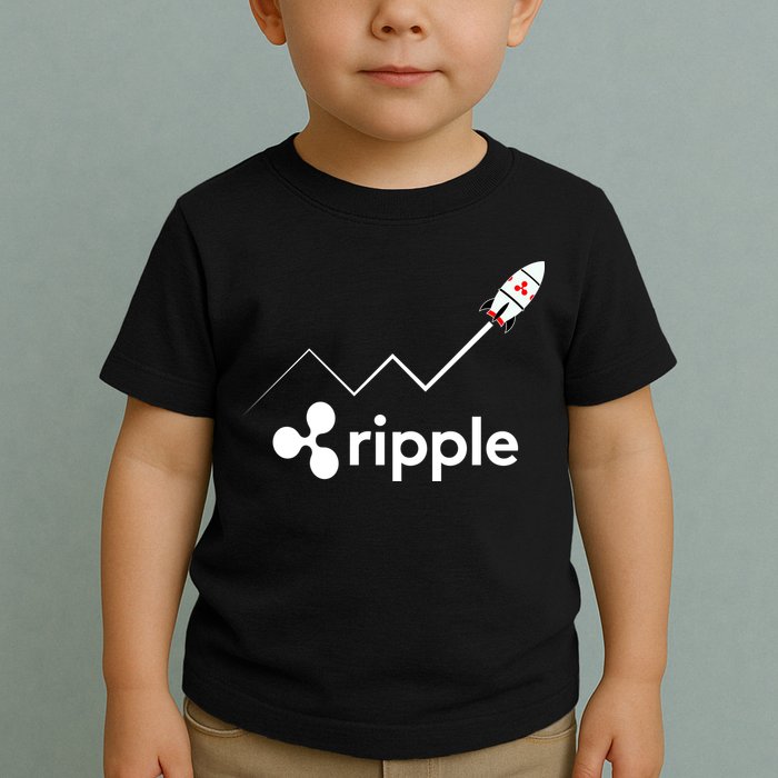 Ripple XRP To the Moon Crypto Rocket Chart Toddler T-Shirt