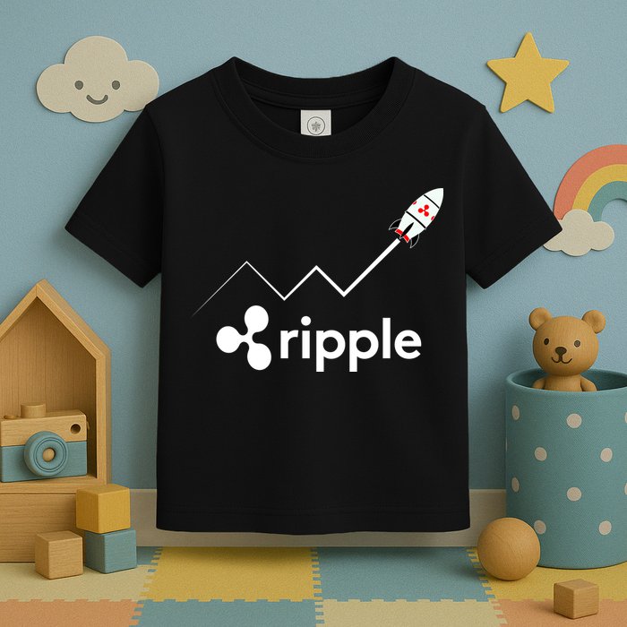 Ripple XRP To the Moon Crypto Rocket Chart Toddler T-Shirt